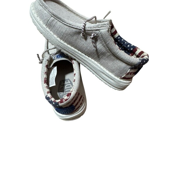 Hey Dude Wally Youth Off White Patriotic 12C New - Picture 12 of 13